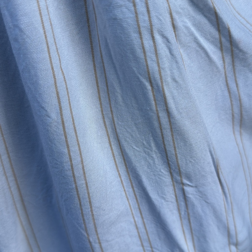 Stylish White and Tan Striped Strappy Dress - Picture 3 of 3